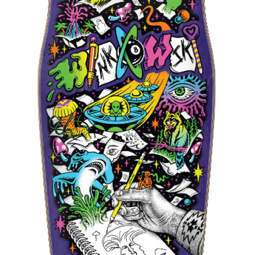 Santa Cruz Erick Winkowski Sketchbook Shaped Skateboard Deck 10.34"