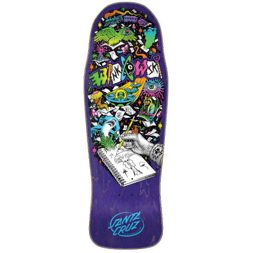 Santa Cruz Erick Winkowski Sketchbook Shaped Skateboard Deck 10.34"