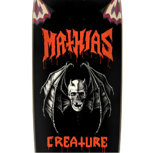 Creature Torres Skull Bat Skateboard Deck 9.55" graphic