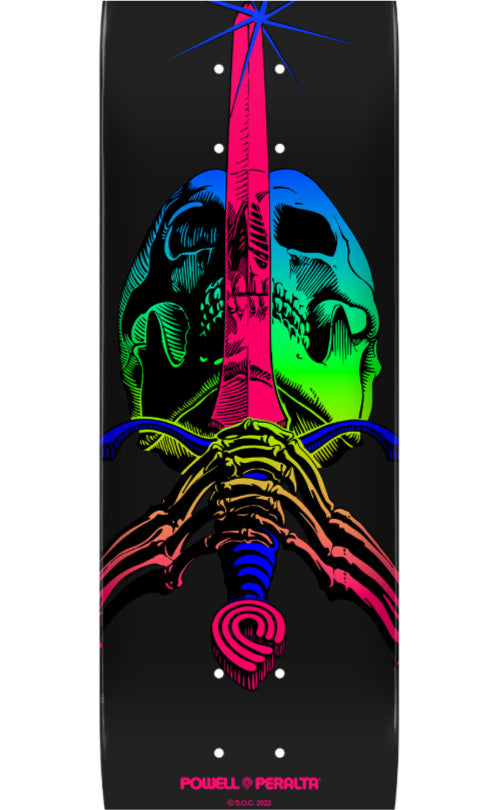 Powell Peralta Skull & Sword Skateboard Deck Green Fade 8.25" close