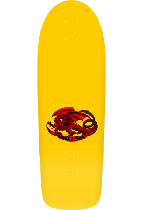 Powell Peralta X Bruce Lee Skull & Nunchucks Yellow Skateboard Deck 10.0" top