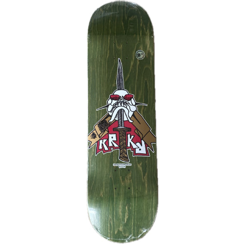 Krooked Team Skull & Sword Skateboard Deck 8.75" green veneer