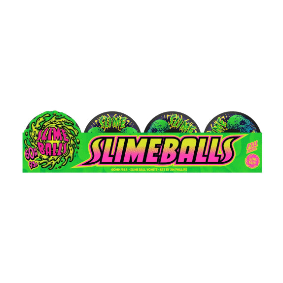 Santa Cruz Slime Balls Skull Vomits Skateboard Wheels 60MM 95A packaging