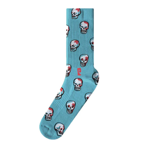 Psockadelic Skulls Blue Crew Socks