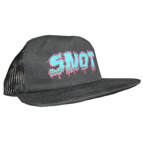 Snot Wheel Co. Meltdown Logo Trucker Hat - Black