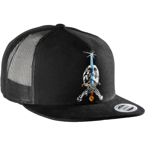 Powell Peralta Skull & Sword Trucker Snapback Hat - Black