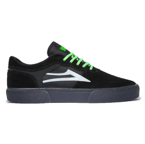 Lakai Staple SMU Suede Skateboarding Shoe - Black/UV Green