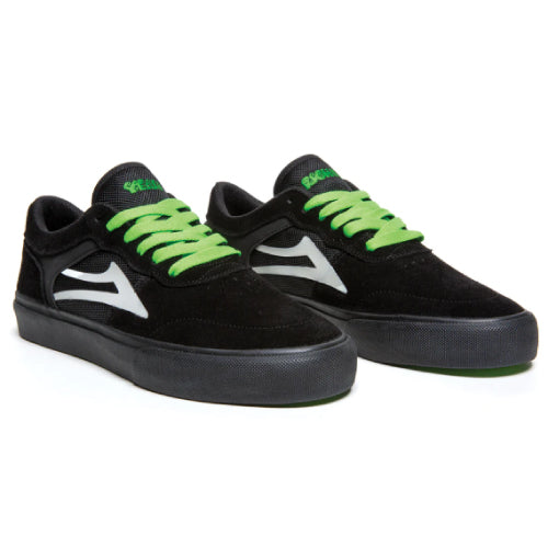 Lakai Staple SMU Suede Skateboarding Shoe - Black/UV Green