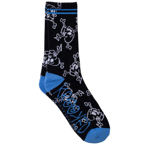 Krooked Style Crew Sock - Black/White/Blue
