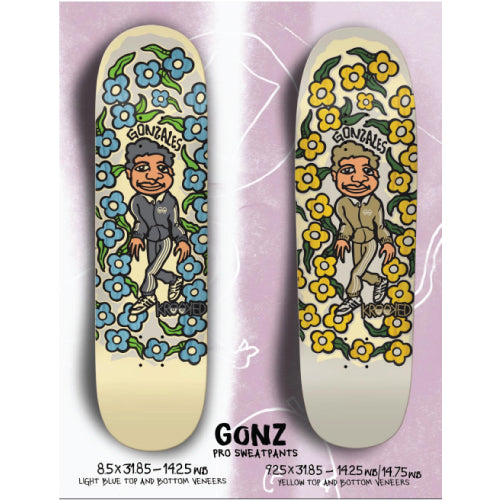 Krooked Gonz Sweatpants Double Drilled Skateboard Deck 9.25"