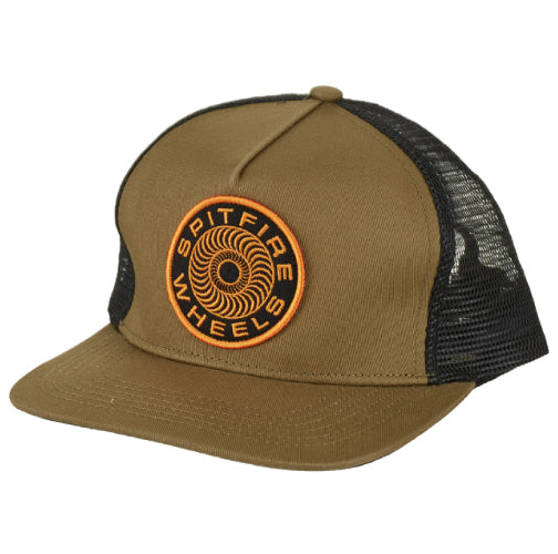 Spitfire Classic '87 Swirl Patch Snapback Trucker Hat - Olive/Black