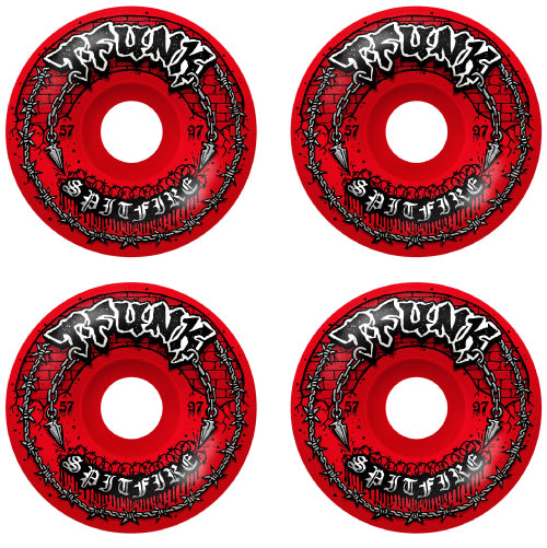 Spitfire F4 Radial Full T-Funk Raw Wheels 57MM 97D set