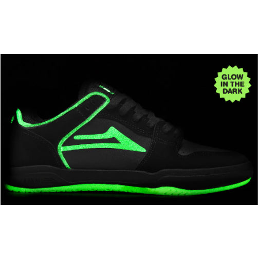 Lakai Telford Low Skateboarding Shoe - Black/Glow in the Dark