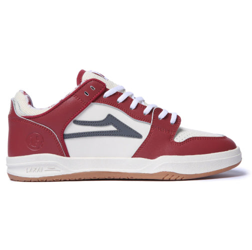 Lakai X Erased Telford Low SMU Skateboarding Shoe - Dark Red/Cream Leather