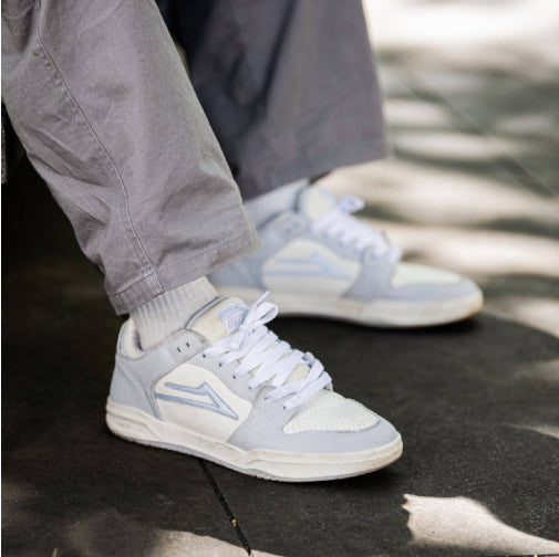 Lakai X Erased Telford Low SMU Skateboarding Shoe - Light Grey Leather