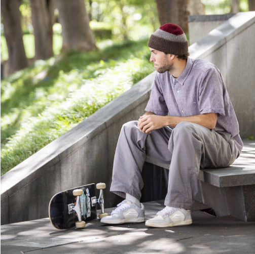 Lakai X Erased Telford Low SMU Skateboarding Shoe - Light Grey Leather