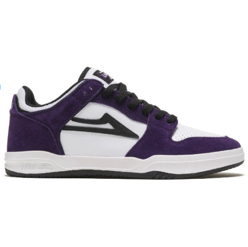 Lakai Telford Low Skateboarding Shoe - White/Grape Suede