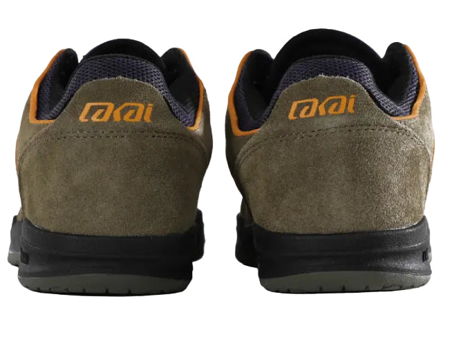 Lakai Telford Low Skate Shoe - Ivy Graystone Orange heel