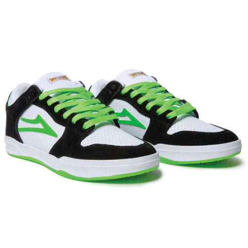 Lakai Telford Low SMU Suede Skateboarding Shoe - Black/White/Green