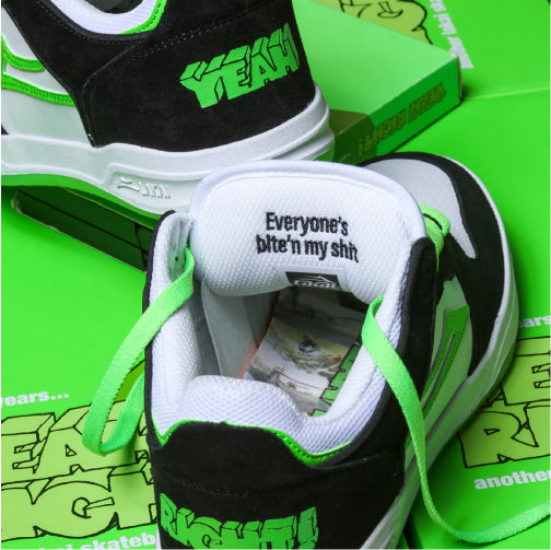Lakai Telford Low SMU Suede Skateboarding Shoe - Black/White/Green
