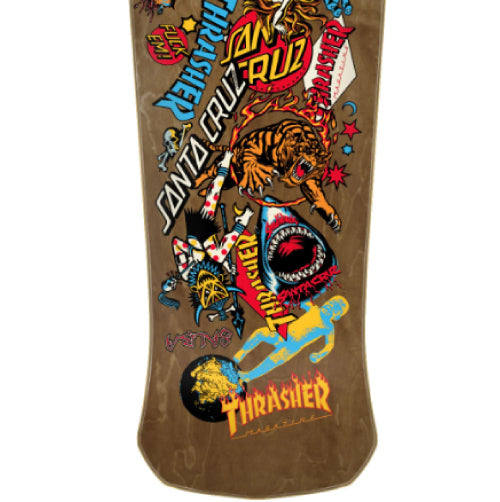 Santa Cruz X Thrasher Salba Oops Shaped Skateboard Deck 10.4"
