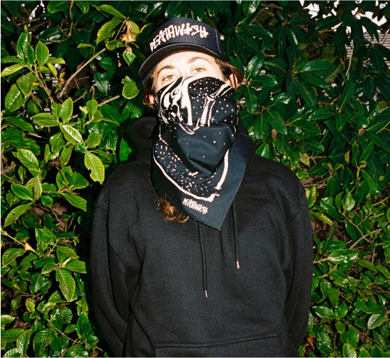 Deathwish Time Waits Bandana - Black/White