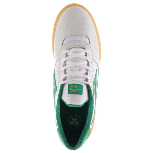 Lakai Cambridge Skate Shoe - White/Green Leather