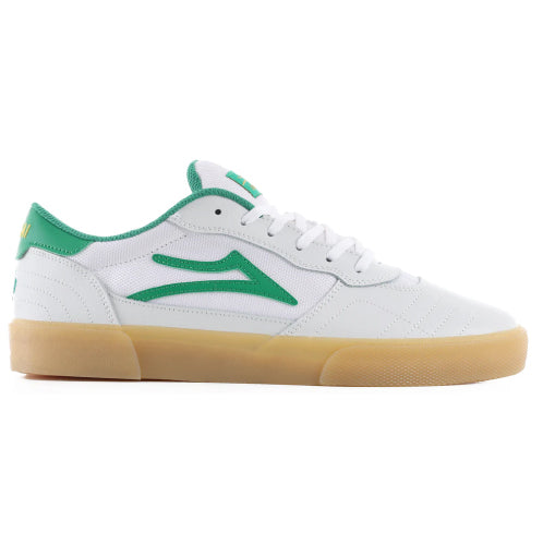 Lakai Cambridge Skate Shoe - White/Green Leather