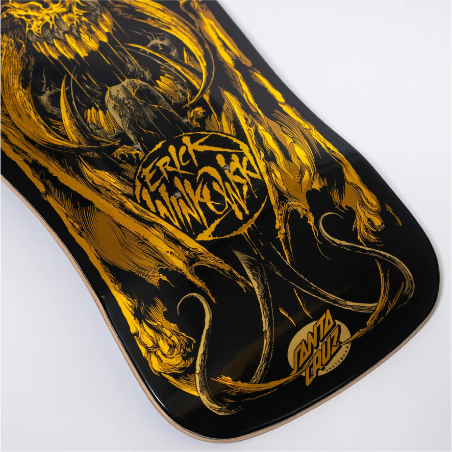 Santa Cruz Winkowski Primeval Shaped Gold Skateboard Deck 10.34" tail