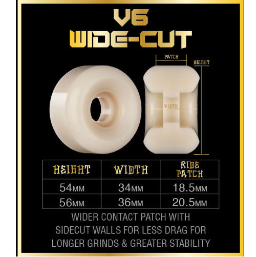 Bones X-Formula V6 Wide-cut Leaving Black Wheels 54MM 99A