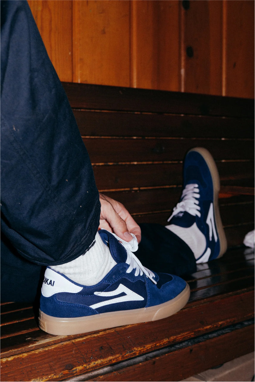 Lakai York Skate Shoe - Navy/Gum Suede