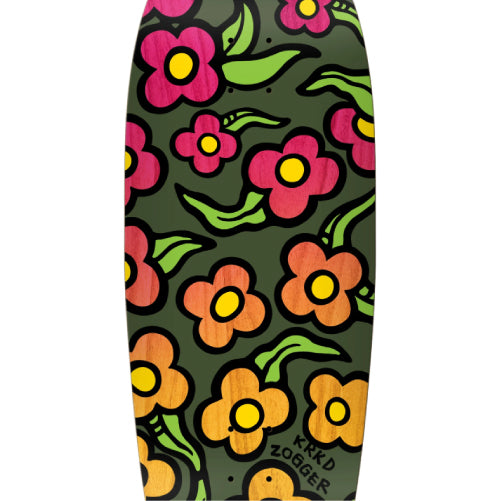 Krooked Team Zogger Wildstyle Flowers Skateboard Deck 10.75" graphic