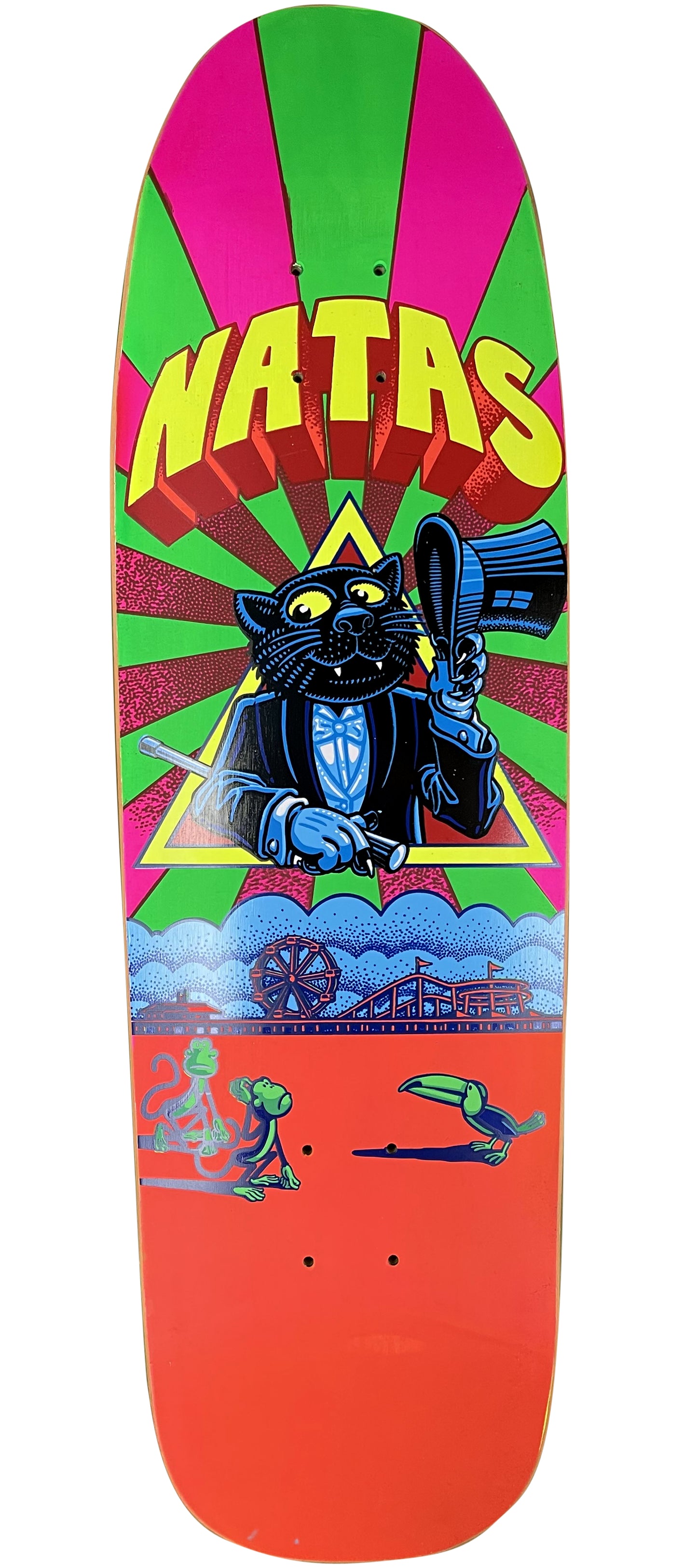 101 Natas Kaupas Panther Shaped Reissue Screen Printed Skateboard Deck 9.25"