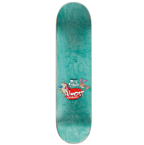 Almost Max Geronzi Pro X Ren & Stimpy Road Rage R7 Skateboard Deck 8.5"