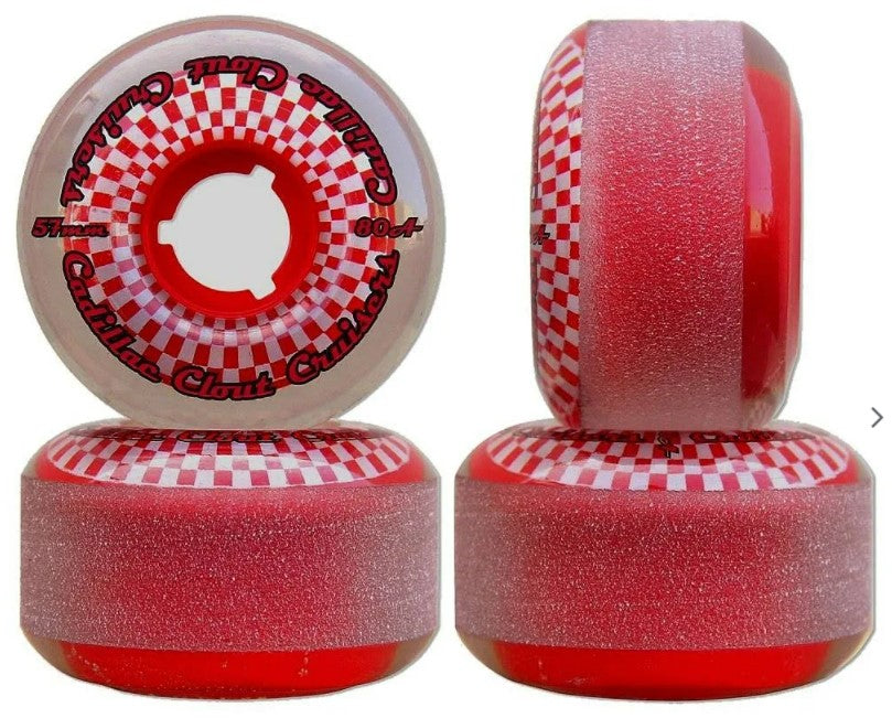 Cadillac Wheels Clout Cruiser Skateboard Wheels Smoke, Red 57MM 80A