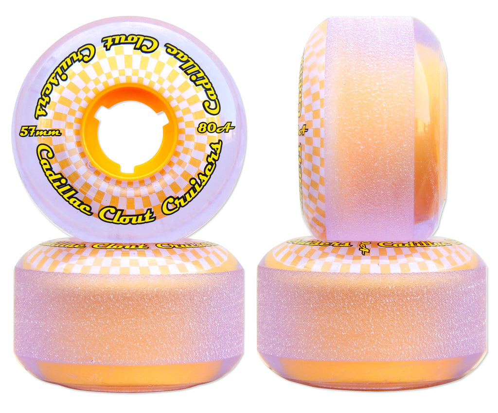 Cadillac Wheels Clout Cruiser Skateboard Wheels Purple, Yellow 57MM 80A