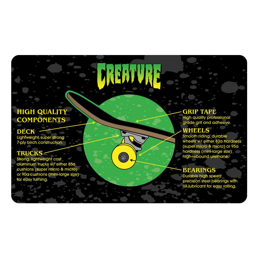 Creature Logo Outline Complete Skateboard Black Gold 8.25"