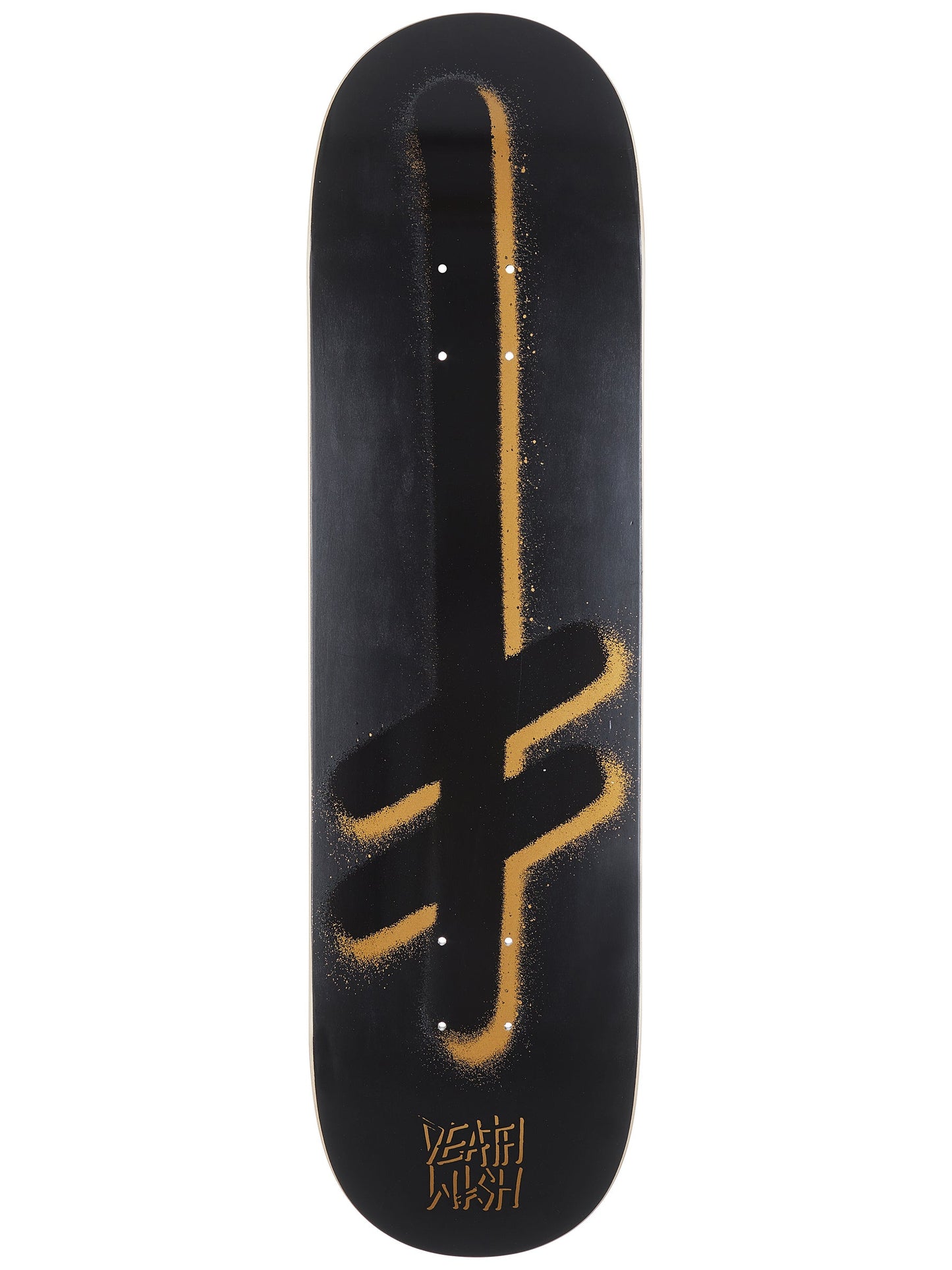 Deathwish Gang Logo Skateboard Deck Black, Gold 8.25"
