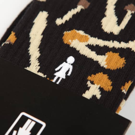 Girl Shroom Crew Socks Black