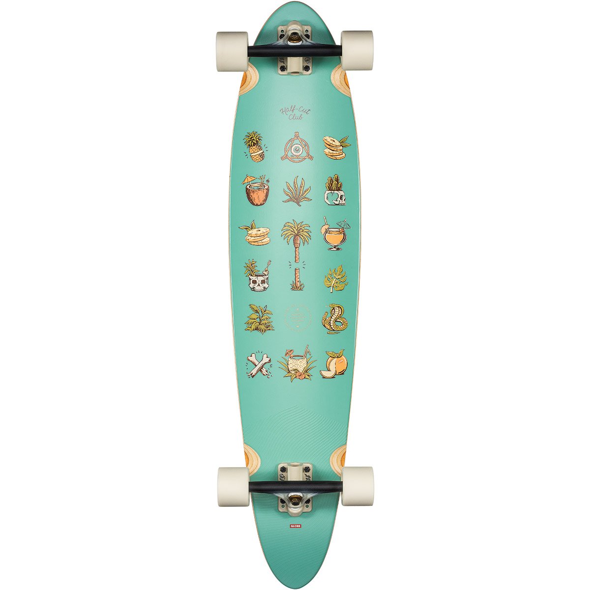 Globe Pinner Classic Half Cut Teal Longboard Complete 40"