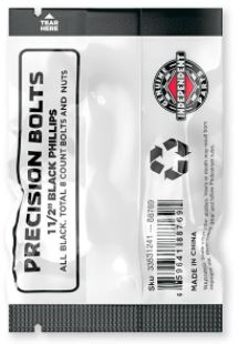 Independent Phillips Cross Bolts Hardware Black 1.5"