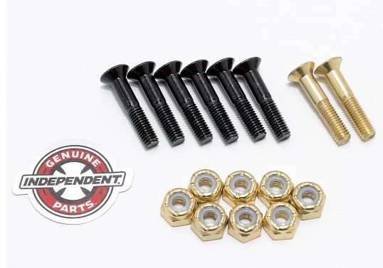 Independent Cross Bolts Hardware Black, Gold 1"