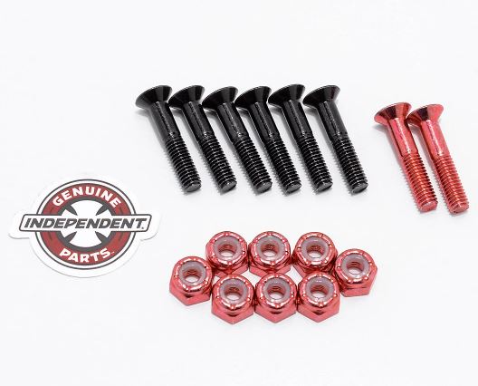 Independent Phillips Cross Bolts Hardware Red/Black 7/8"