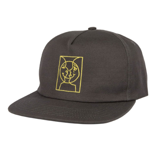 Krooked Moon Smile Snapback Hat - Grey