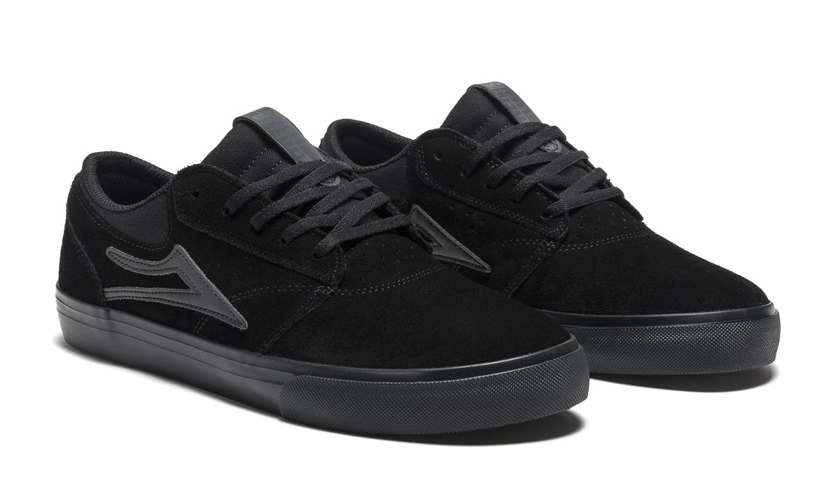 Lakai Griffin Black on Black Suede Skateboarding Shoe