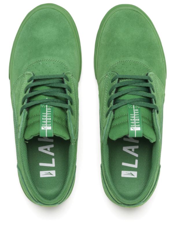 Lakai Griffin Green on Green Suede skateboarding shoe