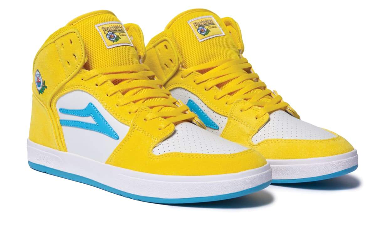Lakai X Pacifico Telford Yellow, Cyan Suede Skateboarding Lifestyle Shoe