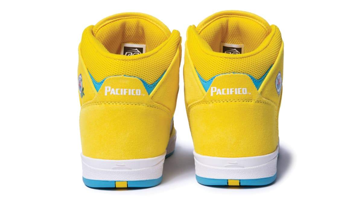 Lakai X Pacifico Telford Yellow, Cyan Suede Skateboarding Lifestyle Shoe