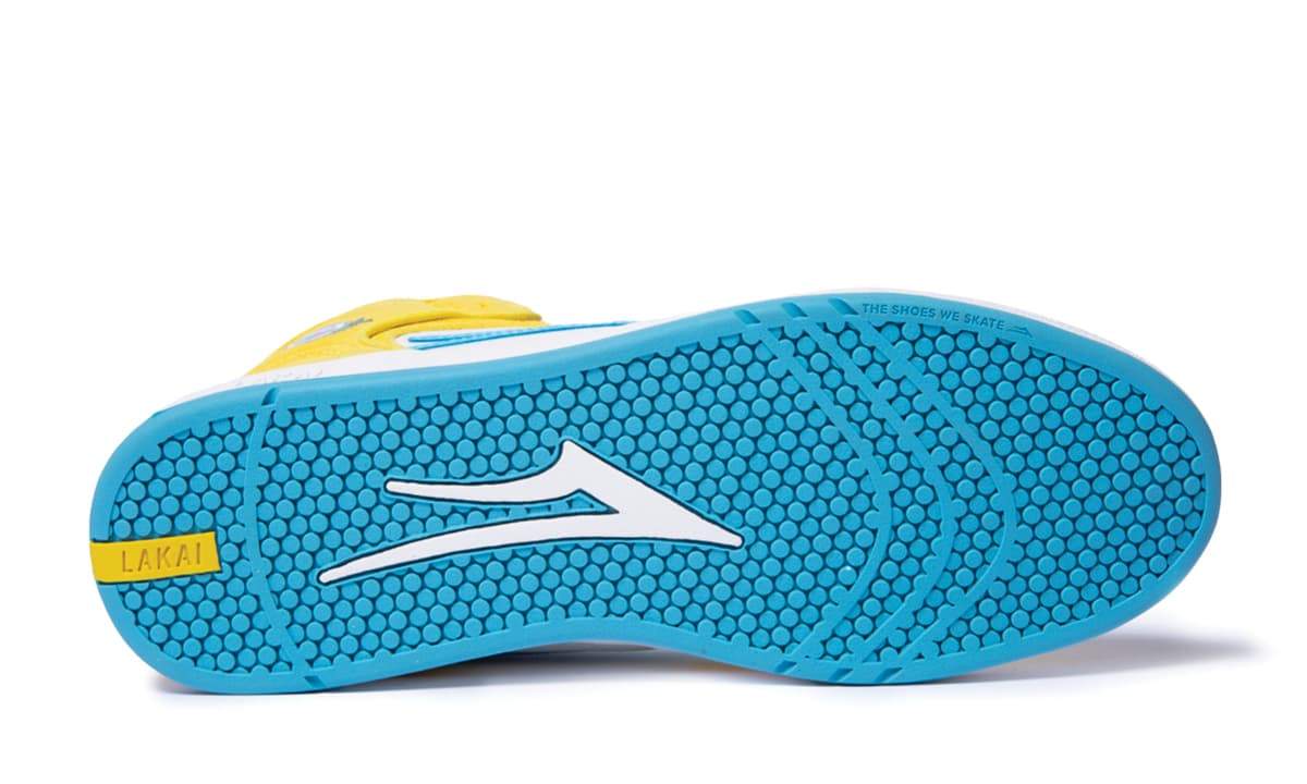 Lakai X Pacifico Telford Yellow, Cyan Suede Skateboarding Lifestyle Shoe