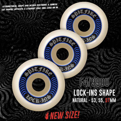 Spitfire F4 Lock-Ins Skateboard Wheels 57MM 99D
